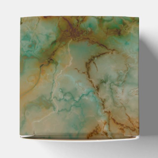 エメラルドグリーンと銅金ゴールド大理石 フェイバーボックス (上部)