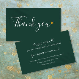 エメラルドグリーンのお買い物感謝割引カード