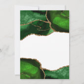 エメラルドグリーンのアゲートを使用したお手頃な結婚式 招待状 (裏面)