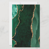 エメラルドグリーンのアゲートスクリプト結婚式招待状 (裏面)