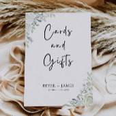 エメラルドグリーンのウェディングカードとギフトサイン 招待状