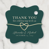 エメラルドグリーンのウェディングギフト感謝タグ フェイバータグ (裏面)