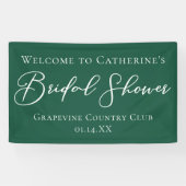 エメラルドグリーンのウェディングシャワーのためのパーソナライズされたウェルカムメッセージ 横断幕 (横)