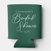 エメラルドグリーンのウェディングシャワーパーソナライズド 缶クーラー (裏面)