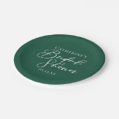 エメラルドグリーンのウェディングシャワーパーティー専用 ペーパープレート (アングル)