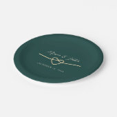 エメラルドグリーンのウェディングペーパープレート ペーパープレート (アングル)