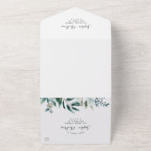 エメラルドグリーンのウェディング オールインワン招待状 オールインワン招待状 (外側)