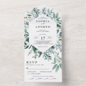 エメラルドグリーンのウェディング オールインワン招待状 オールインワン招待状 (内側)