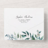 エメラルドグリーンのウェディング オールインワン招待状 オールインワン招待状 (裏面)