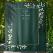 エメラルドグリーンのウェディング フォトブースの背景 タペストリー