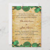 エメラルドグリーンのエッフェル塔 パリ 結婚式 招待状 (裏面)