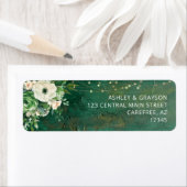 エメラルドグリーンのエレガントな差出人ラベル ラベル (インサイチュ)