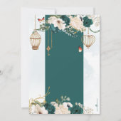 エメラルドグリーンのエレガントな花園 ブライダルシャワー 招待状 (裏面)