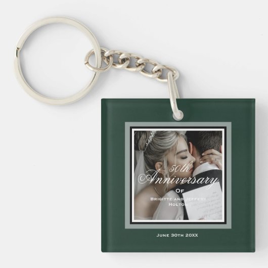 エメラルドグリーンのカスタマイズ50周年 キーホルダー (正面)