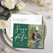 エメラルドグリーンのカップル　フォト　森　写真を保存しよう 案内ポストカード