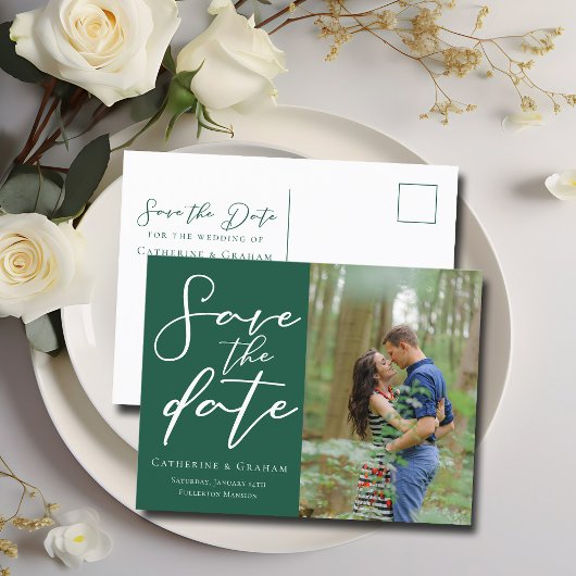 エメラルドグリーンのカップル フォト 森 写真を保存しよう 案内ポストカード
