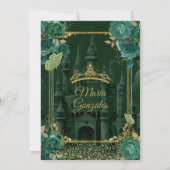 エメラルドグリーンのキンセアニエラプリンセスバタフライ 招待状 (裏面)