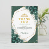 エメラルドグリーンのキンセンチャーナ バタフライ 感謝カード 招待状 (スタンド正面)