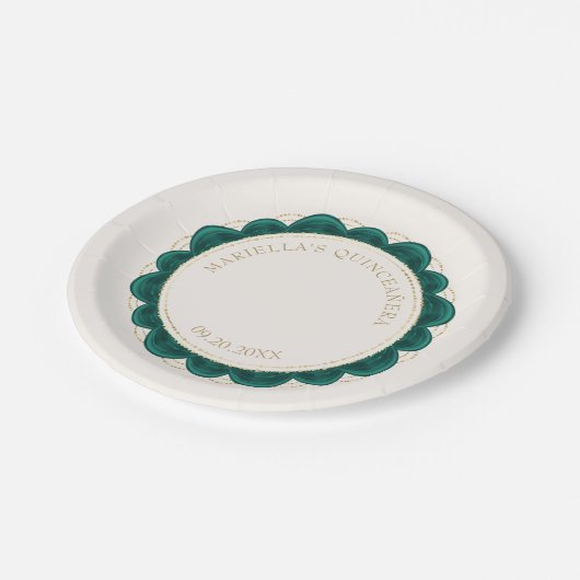 エメラルドグリーンのキンチャネラ ペーパープレート (アングル)