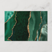 エメラルドグリーンのゴールドアゲートスクリプトの結婚式の詳細 エンクロージャーカード (裏面)