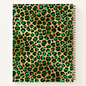 エメラルドグリーンのゴールドヒョウ柄ビューティーサロン事業 ノートブック (裏面)