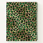 エメラルドグリーンのゴールドヒョウ柄 ノートブック (裏面)