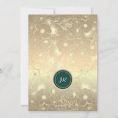 エメラルドグリーンのゴールド結婚式招待状 招待状 (裏面)