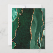 エメラルドグリーンのゴールド アゲート スクリプト ウェディング (裏面)