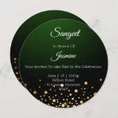 エメラルドグリーンのサングートカード  結婚式 サンキューカード (正面/裏面)