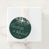 エメラルドグリーンのスクリプトストリングライト お礼 フェイバータグ (インサイチュ)