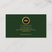 エメラルドグリーンのスタイリッシュな金ゴールドの平衡装置のパネル 名刺 (裏面)