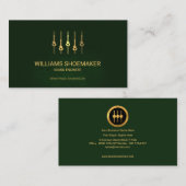 エメラルドグリーンのスタイリッシュな金ゴールドの平衡装置のパネル 名刺 (正面/裏面)