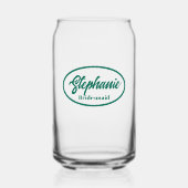 エメラルドグリーンのスタイルの名前の花嫁メイドグラス ガラス缶 (正面)