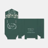 エメラルドグリーンのストリングライトの花の結婚式 フェイバーボックス (折り畳みなし)