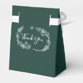 エメラルドグリーンのストリングライトの花の結婚式 フェイバーボックス (裏面サイド)