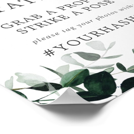 エメラルドグリーンのセルフィーステーション ウェディングサイン ポスター (角)