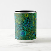 エメラルドグリーンのトンボを飛ぶ マグカップ (中央)
