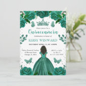 エメラルドグリーンのドレスを着た黒い肌のプリンセスのキンセアニエラ 招待状 (スタンド正面)