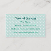 エメラルドグリーンのハートの商号 名刺 (裏面)