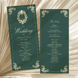 エメラルドグリーンのバロック結婚式プログラム