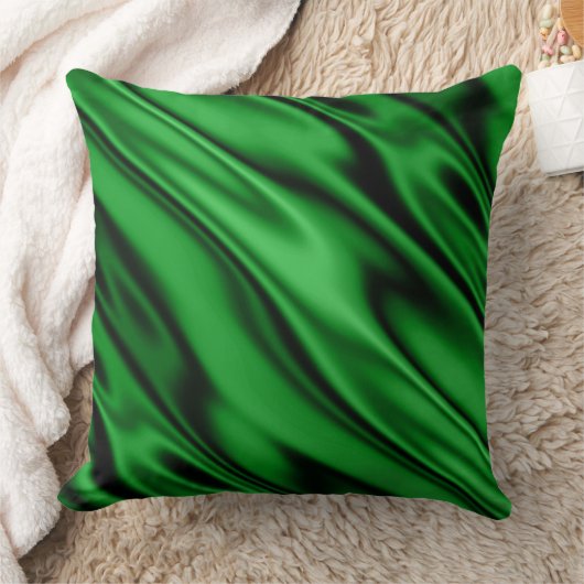 エメラルドグリーンのフェイクなサテンの対角線はおおいます クッション (ブランケット)