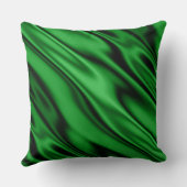エメラルドグリーンのフェイクなサテンの対角線はおおいます クッション (裏面)