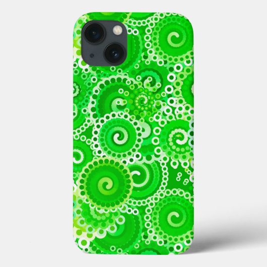 エメラルドグリーンのフラクタル渦巻き模様 Case-Mate iPhoneケース (裏面)