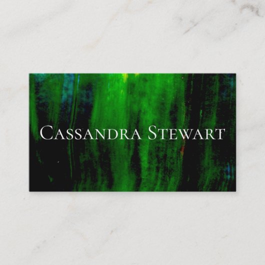 エメラルドグリーンのブラッシュストロ絵を描ックはっきりした 名刺 (正面)
