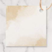 エメラルドグリーンのベージュゴールドの植物の結婚式 フェイバータグ (裏面)