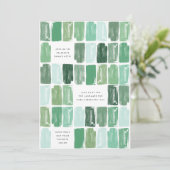 エメラルドグリーンのペイントジュエル誕生日パーティー 招待状 (スタンド正面)