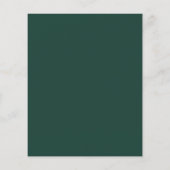 エメラルドグリーンのミニマリスト ウェディングカード (裏面)