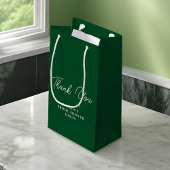 エメラルドグリーンのミニマルなデザインのウェディングシャワーのお礼 スモールペーパーバッグ