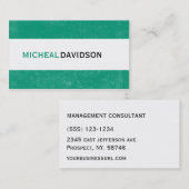 エメラルドグリーンのモダンなコンサルタントの名刺 名刺 (正面/裏面)