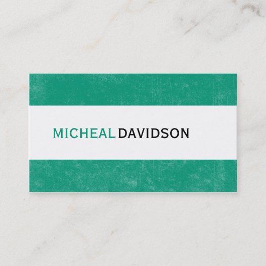 エメラルドグリーンのモダンなコンサルタントの名刺 名刺 (正面)